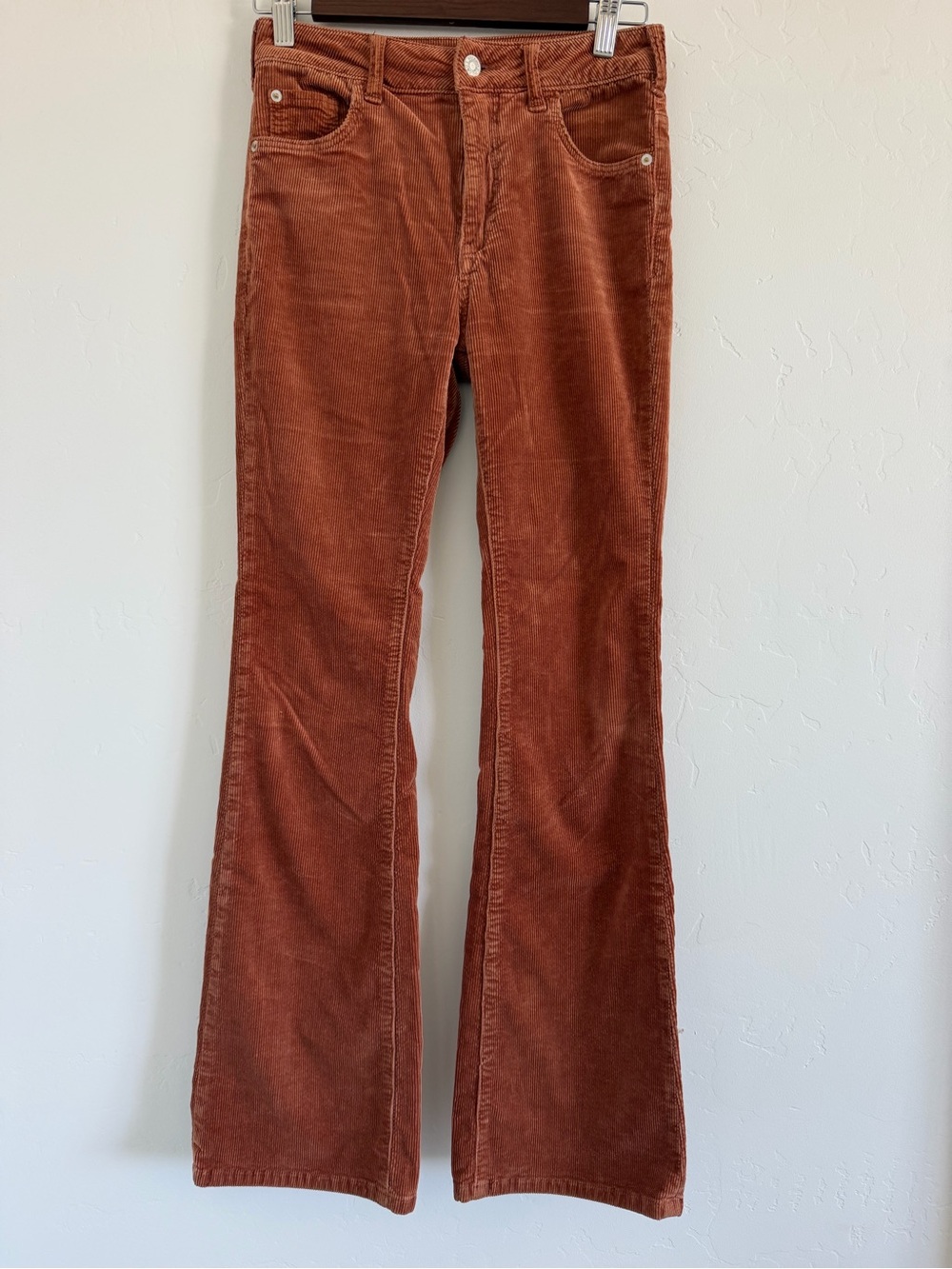 Pilcro The Icon Corduroy Flare Pants Size 25 Rust Brown Anthropologie